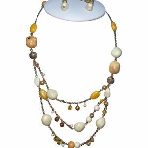 Brown Necklace & Earrings